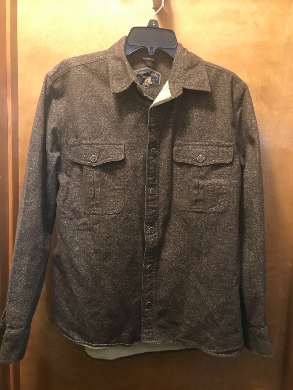 Men's Medium Freedom Foundry Shirt Brown Speckled Soft & Warm